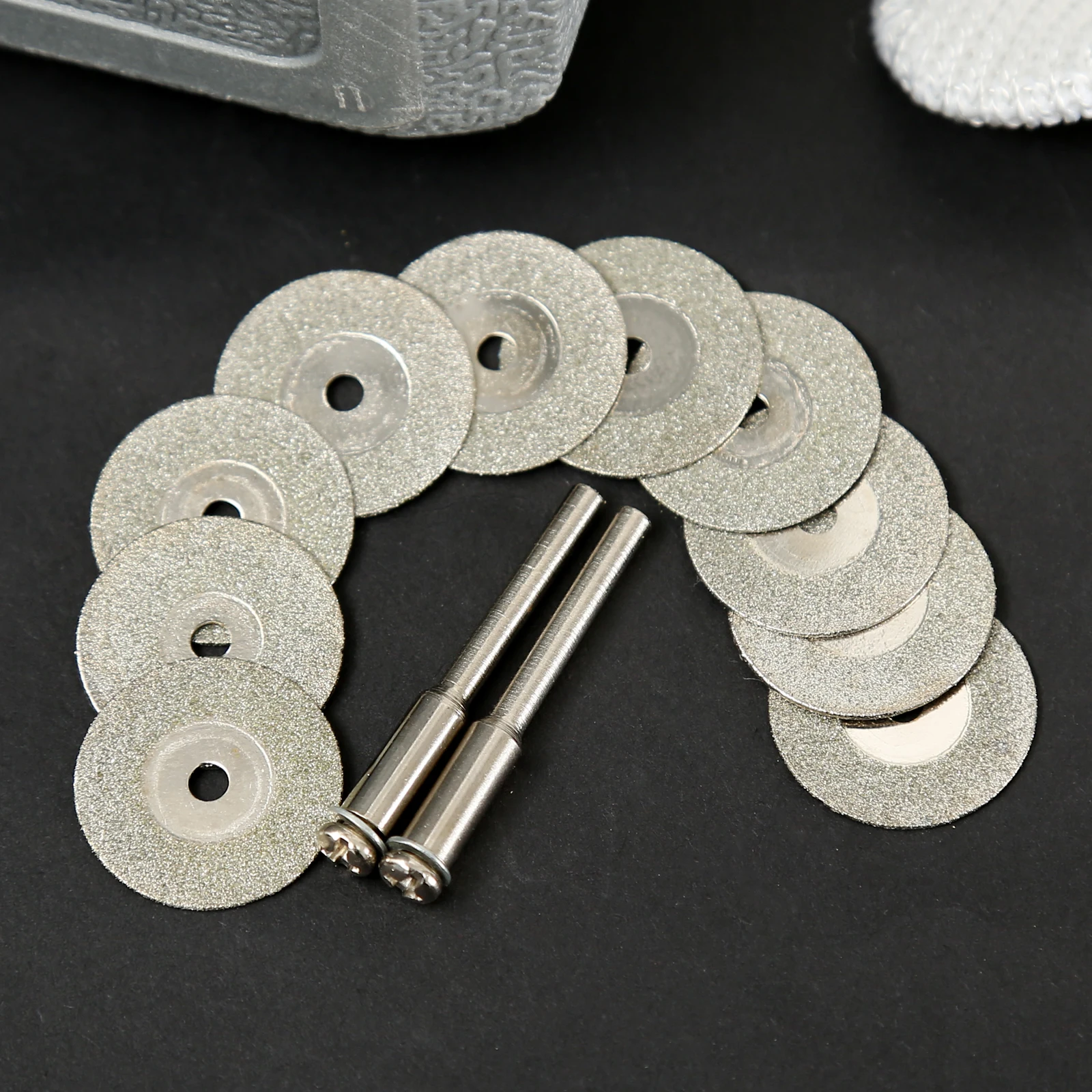 10pcs 20mm Disc Sharpener Cutting Wheel Rotary Tools Diamond Grinding Abrasive For Dremel