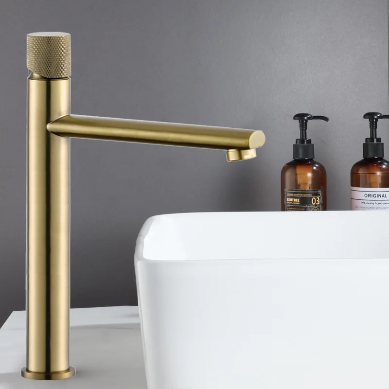 Tuqiu Bathroom Faucet Brushed Gold Brass Bathroom Basin Faucet Cold And Hot Water Mixer Sink Tap Deck Mounted Black/Nickel Tap