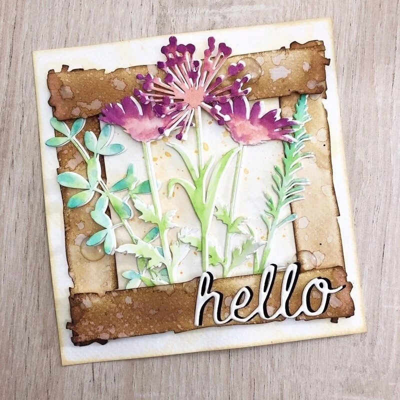 Set Di 4 Fustelle In Metallo Per Scrapbooking | Cornice Floreale 5,2x15,2 Cm Acciaio Al Carbonio | Taglio E Goffratura 3D