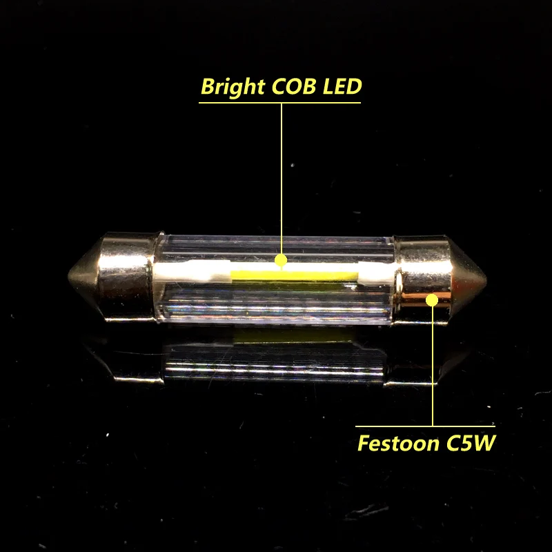1 sztuk SV8.5 C5W C10W led biały girlandy LED światła samochodowe COB oświetlenie wewnętrzne do czytania 31 36 39 41 mm lampka sygnalizacyjna
