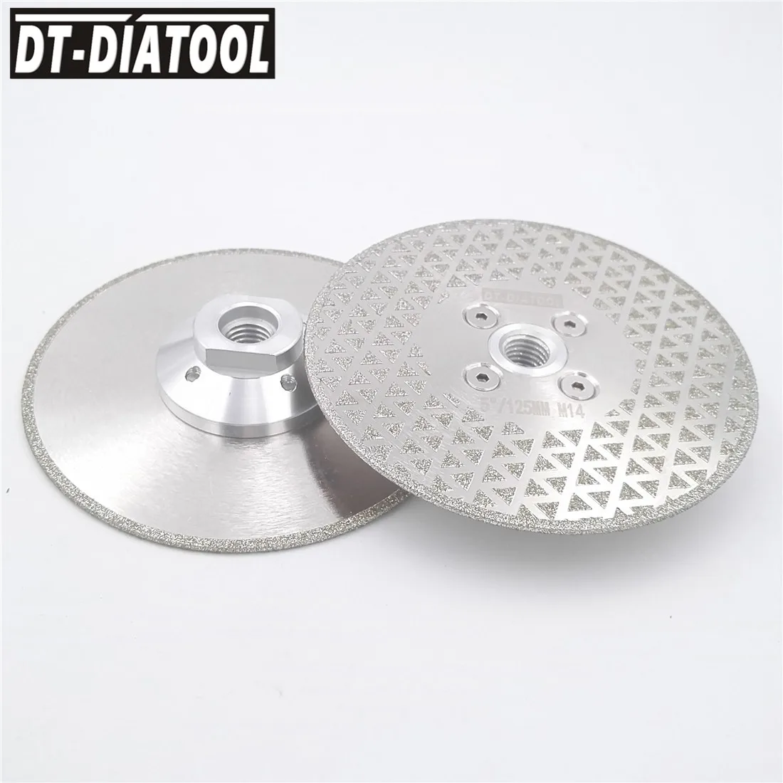 DT-DIATOOL 2pcs 5"/125mm Electroplated Diamond Cutting And Grinding Discs Single Grinding Side Saw Blade For Granite Tile Marble
