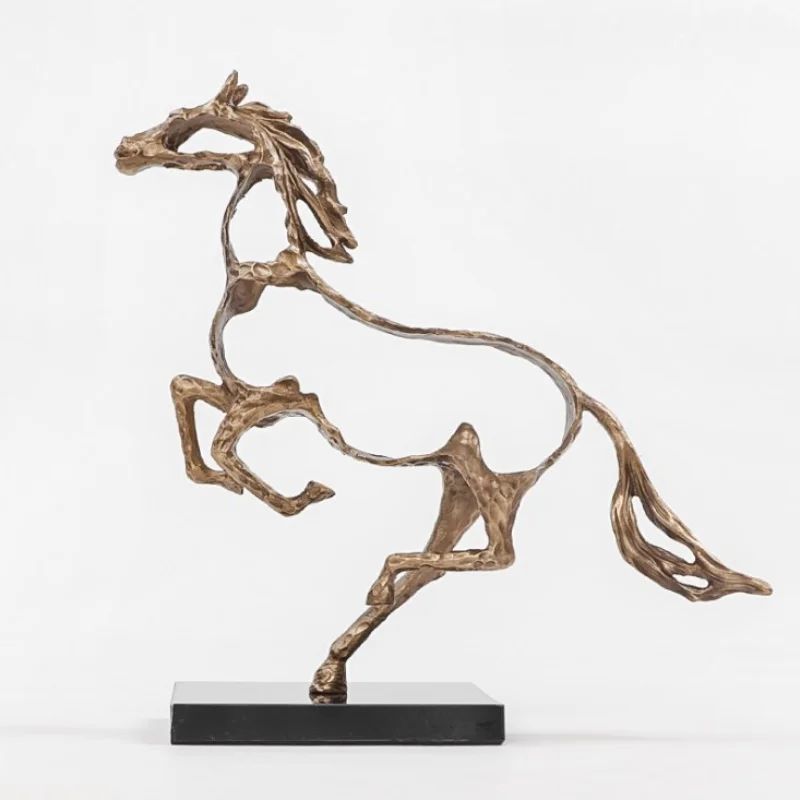 China Supplier Modern Gold Horse Show Pieces Gift Home Decor Accessories Luxury, Gold Resin Nordic Interior Decoration Home*