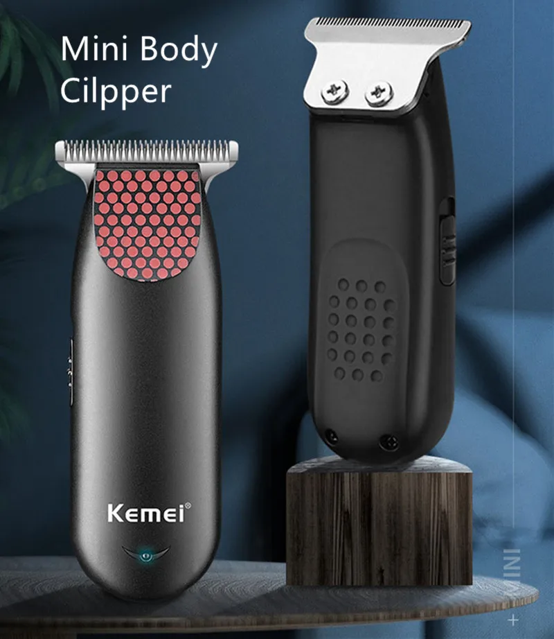 Kemei 889 Professional Pocket Cordless Hair Clipper Compact Mini Electric Beard Hair Trimmer Small Portable Grooming Kit for Men