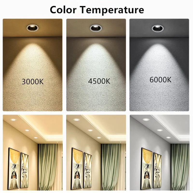 عكس الضوء جزءا لا يتجزأ من المضادة للوهج Led COB السقف راحة النازل 10 واط 15 واط 20 واط داخلي وحدة إضاءة LED جداريّة غسل ضوء فندق فيلا الإضاءة #4