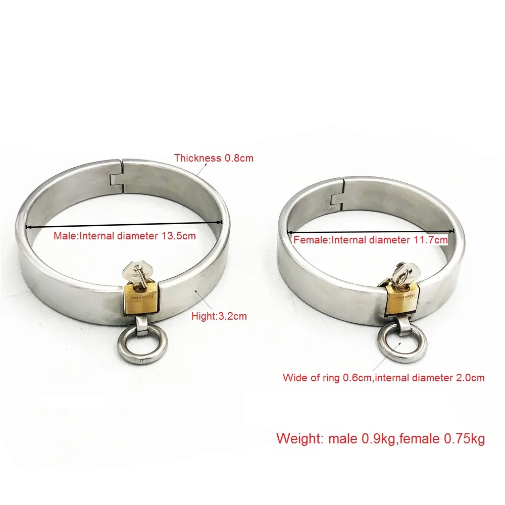 Exquisite 3.2CM High Top Stainless Steel Bondage Neck Ring Posture Collar Necklet With Lock Restraint Adult Bdsm Sex Toy - Image 2