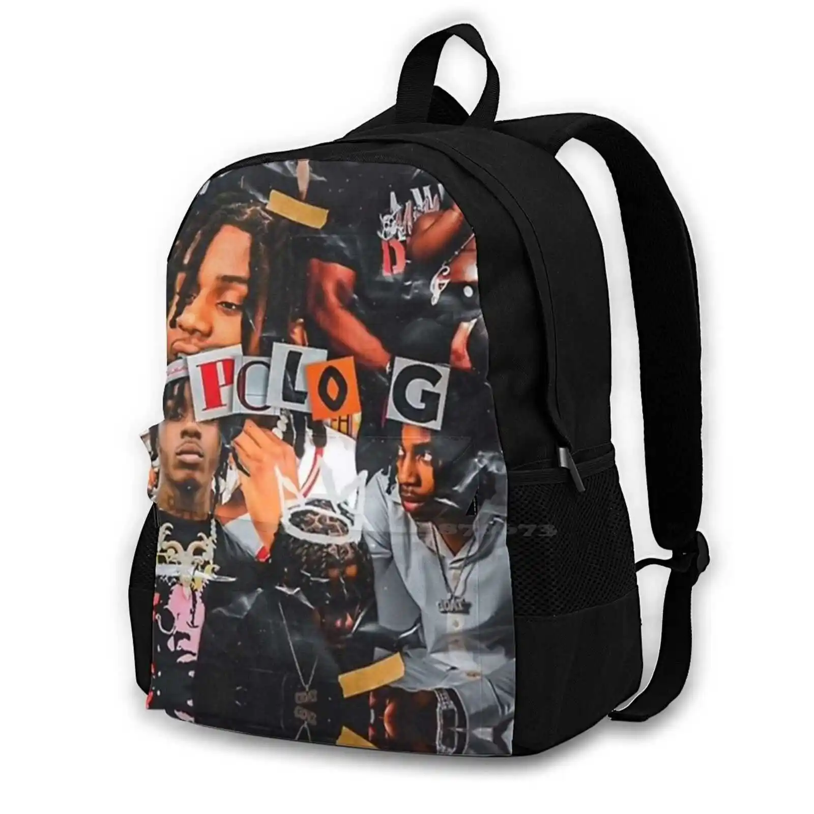 G Pattern Backpack For Student School Laptop Travel Bag Music Musician Hiphop Rappers Rap G Lil Baby Rapper The Goat Die A