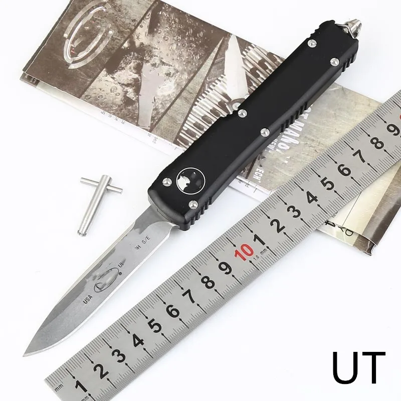 Logo UT 8.5cm Blade Aluminium Handle Steel Blade Survival EDC Camping Fruit Vegetable Kitchenware Tool Key Utility Kitchen Knife