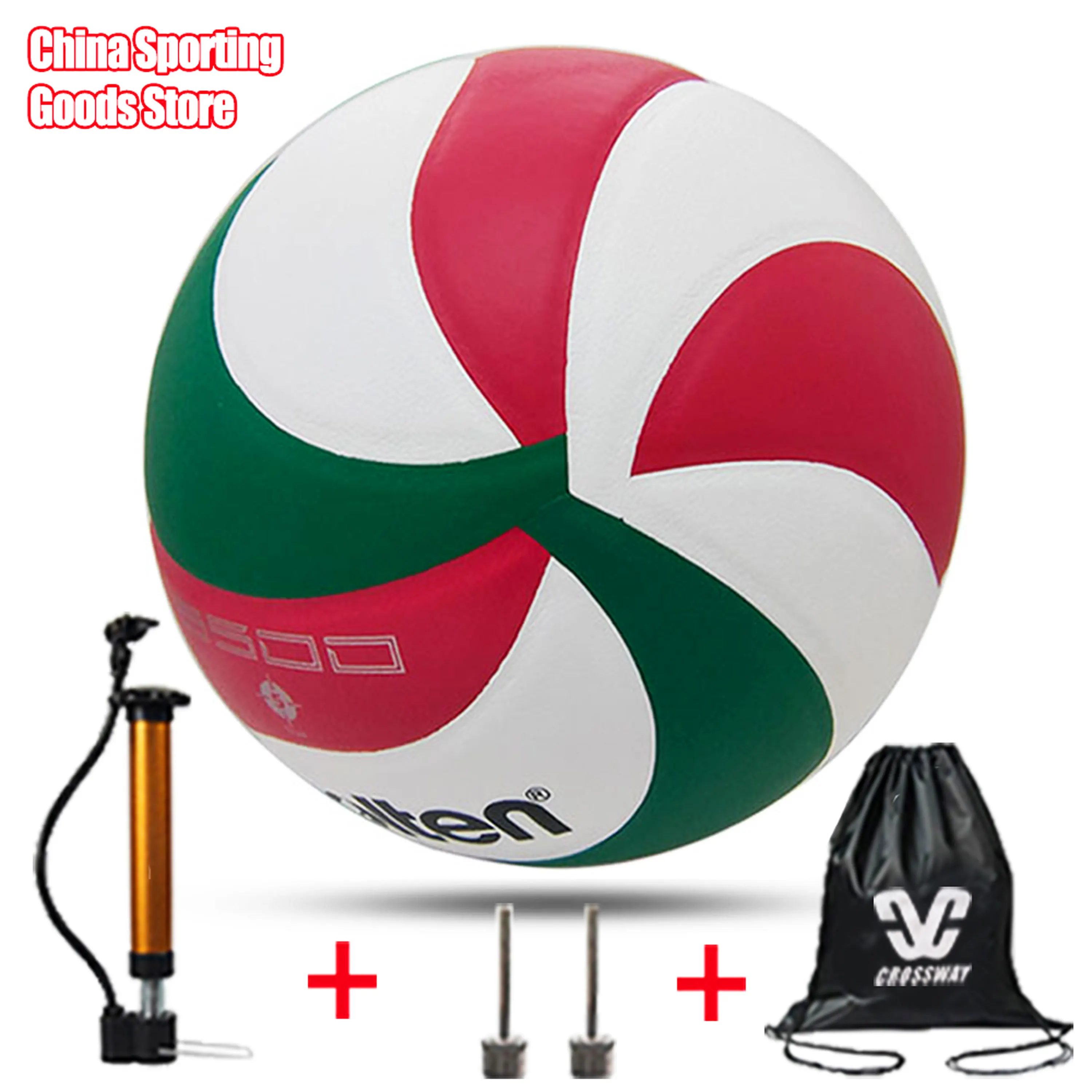 Model5500,Size 5, Printing Volleyball ball,Christmas Gift Volleyball, Outdoor Sports, Training,Free: air pump + air needle + bag