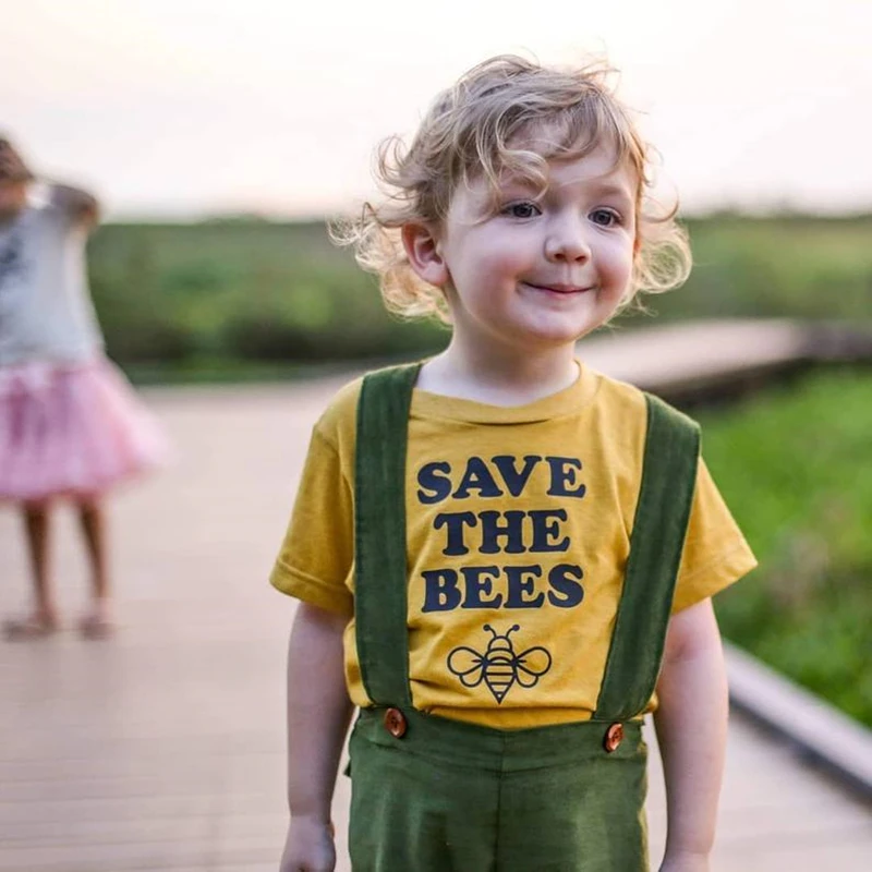 Save The Bees Children's Tee Funny Toddler T-Shirts Kids Summer Tee Shirt Trendy Tee Boys/Girls  Cute Fashion Swag Shirt