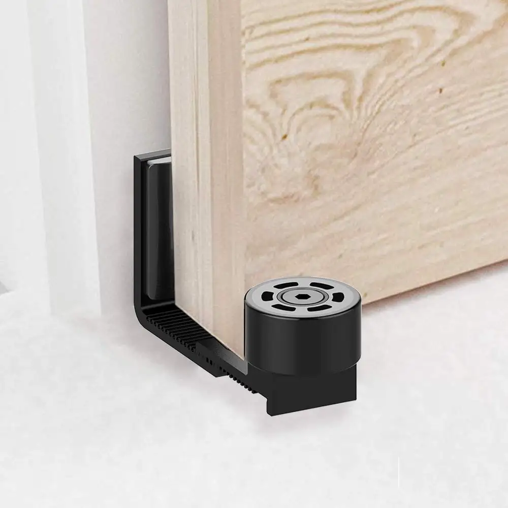 Haaccer Upgrade Wall Mounted Adjustable Floor Guide Carbon Steel Bottom Floor Guide for Sliding Barn Door