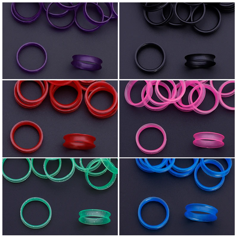 Nuovi colori della miscela anelli di barretta in PVC morbido per forbici per capelli 144/288/504pcs 5 dimensioni accessorio professionale per