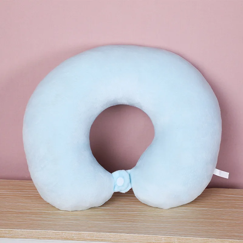 New Cotton Solid Color U-Shaped Pillow Soft Neck Pillows Portable Travel Car Air Flight U-shape Cervical Spine Slept Bedding