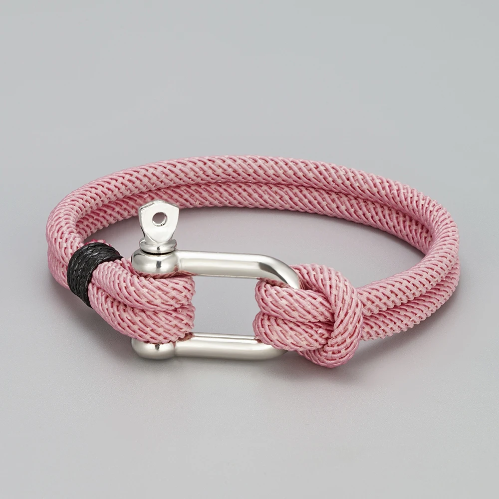 VOQ 2021 Summer Outdoor Style Milan Rope Bracelets Stainless Steel U-shaped D-shaped Buckle Bracelet Fashion Simple Jewelry