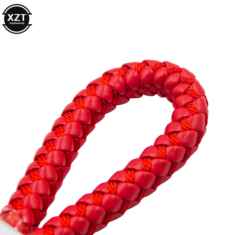 Leather Hand Woven Keychain Metal key rings Chains Best Gifts Car Key Holder For Car Interior Accessories Keyring