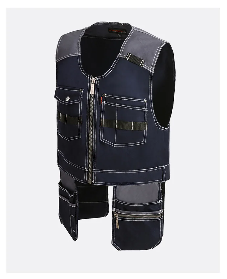 Multi Pocket Work Vest Men Plus Size Electrician Car Maintenance Decoration Mechanical Processing Multi-Functional Workwear