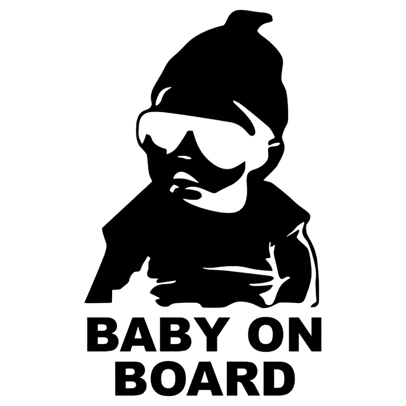 41238 # Die-Cut Vinyl Decal Kid With Glasses,BABY ON BOARD Car Sticker Waterproof Auto Decors on Car Body Bumper Rear Window