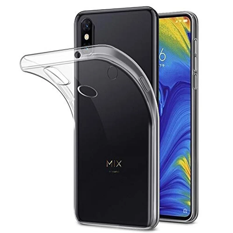 Original Transparent Case for Xiaomi Mi Mix 3 Global Version Soft TPU Silicon Clear Crystal Phone Back Cover Xiomi Mix3 Gel Capa