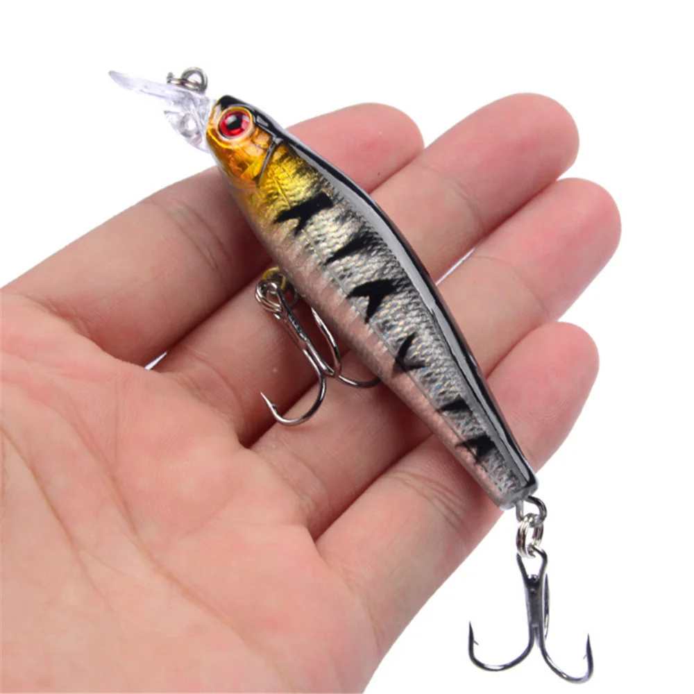 1Pcs Minnow Fishing Lure 80mm 9g Floating Plastic Bait Hard Crankbait Wobbler Tackle 3D Eyes Swimbait Bass Carp Fishing