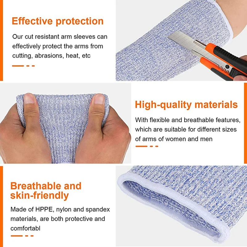 4 Pair Cut And Burn Resistant Sleeves Arm Protection Sleeves Forearm Protectors For Thin Skin And Bruising