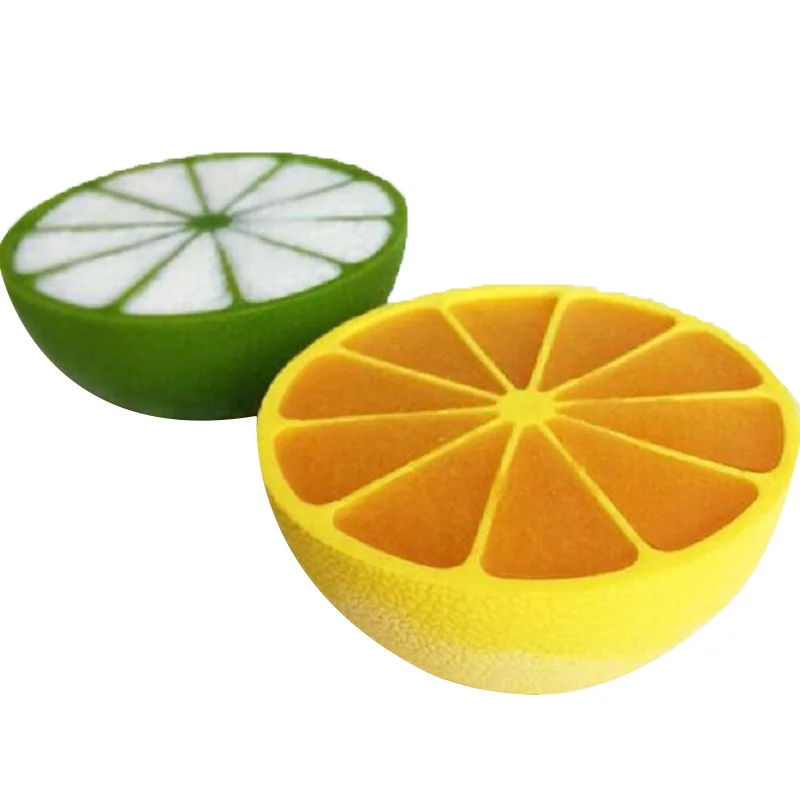 Summer Lemon Shape Ice Lattice Mold, Food Grade, Silica Gel, DIY Homemade, 10 Grid, Yellow, Green Optional