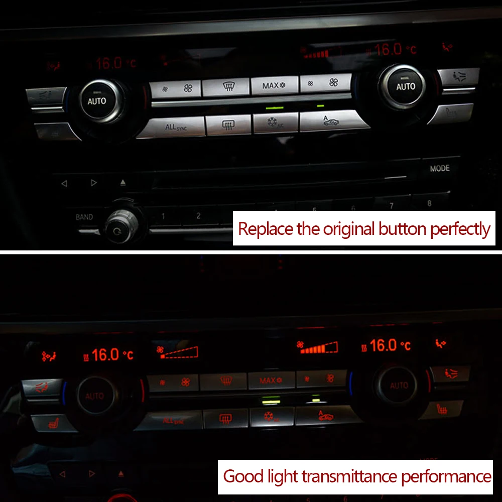 Sliver Color Dashboard Air Conditioning Temperature Control Ac Buttons Caps For BMW 5 6 7 Series F10 F01 F02 520 530