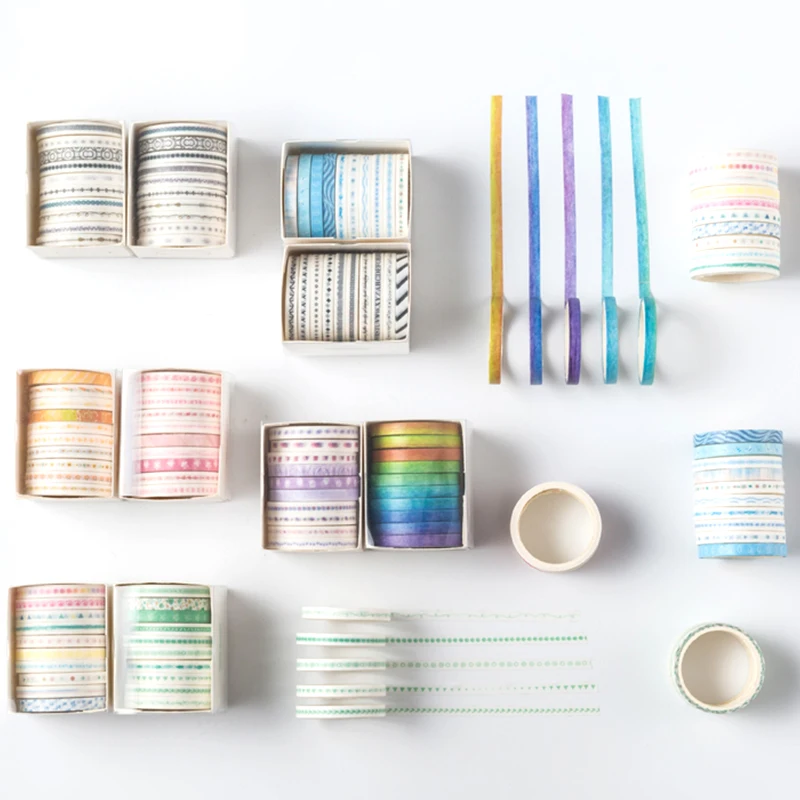 Washi tape 10 rolls Set Scrapbooking Album Decorative tape masking tape  journaling Stationery supplies Bleeding line