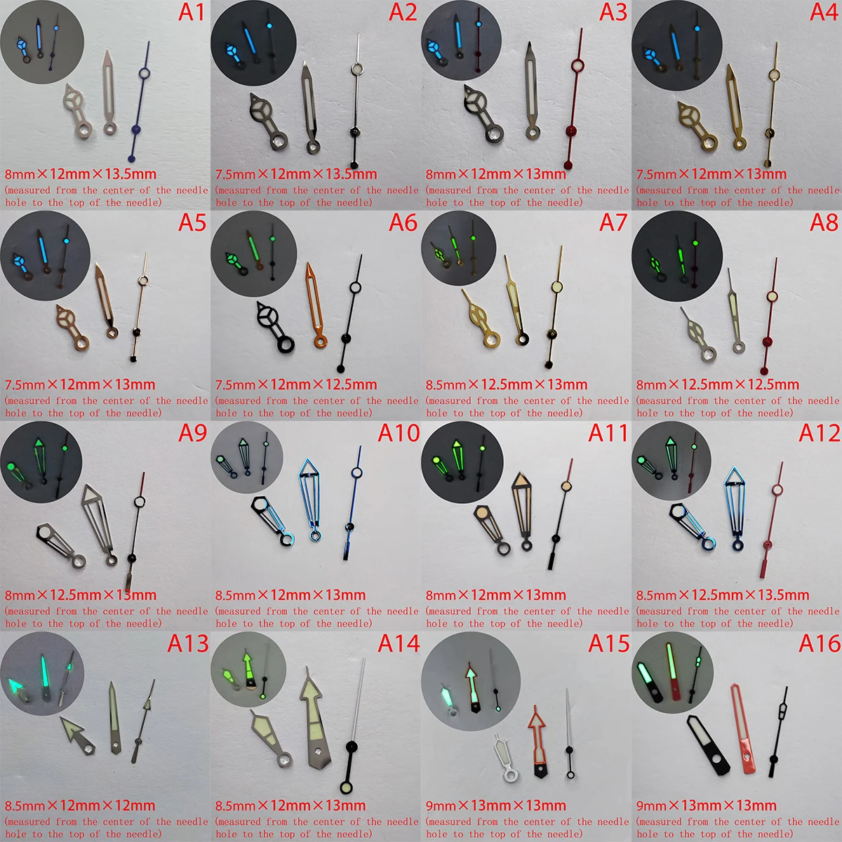 A-Series Watch accessories hand watch pointer NH35 green blue super luminous, suitable for NH35, NH36 movement hands