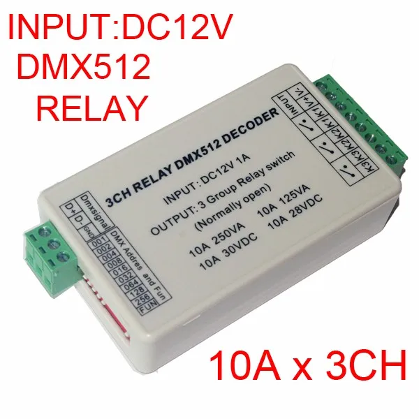 

1Pcs 3CH dmx512 LED Controller 3 channel DMX 512 RELAY OUTPUT Decoder Switch WS-DMX-RELAY-3CH