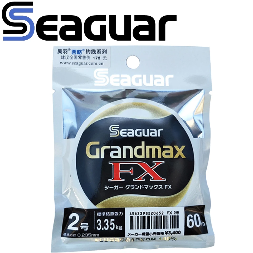 

SEAGUAR GRAND MAX FX 60M Fishing Lines 100% FLUOROCARBON Fishing Line 0.65KG-13.0KG Power Wear resistant Good Light Transmission