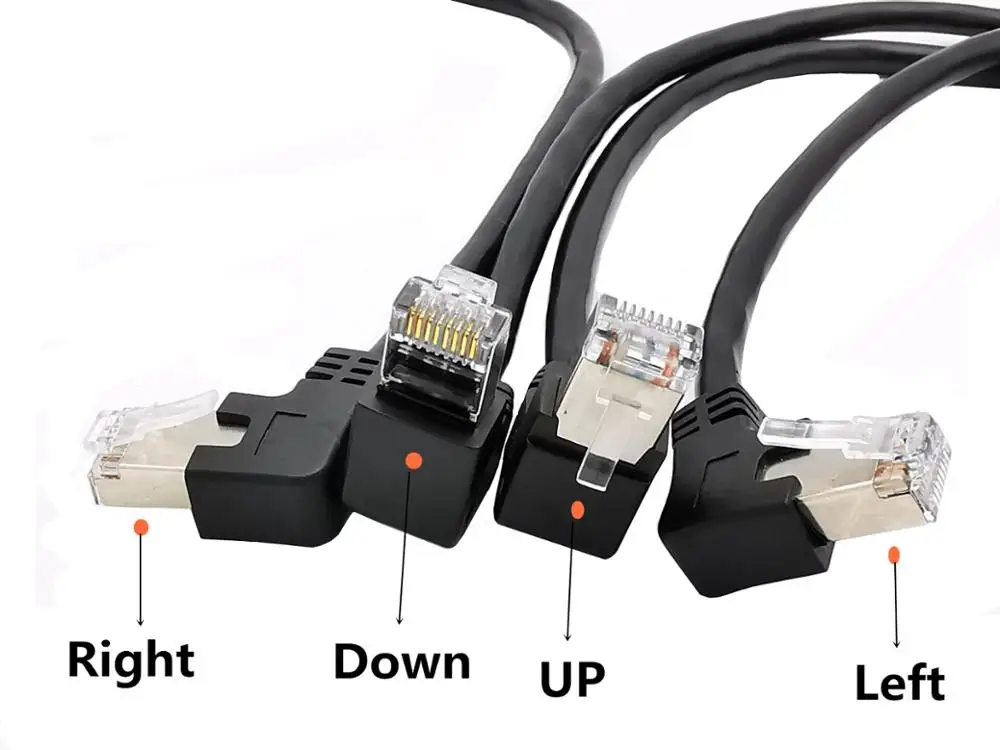 Left Right UP Down Angled 90 Degree 8P8C FTP STP UTP Cat6 RJ45 with screw Lan Ethernet Network Extension Cable 0.3m