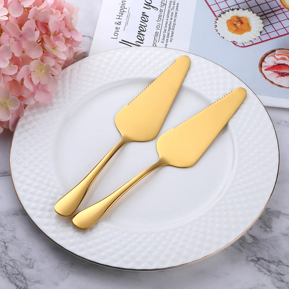 1pcs Baking Tools For Cakes Cake Pie Spatula Pizza Cutter S/Steel Spatula Gold Pizza Shovel Knife Baking Cooking Tools Bakery