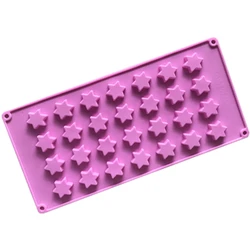 New 28 Cavities dia. 3.2cm Mogen David Star Shape Silicone Candy Chocolate Fondant Pop Baking Mold DIY Bakeware K437