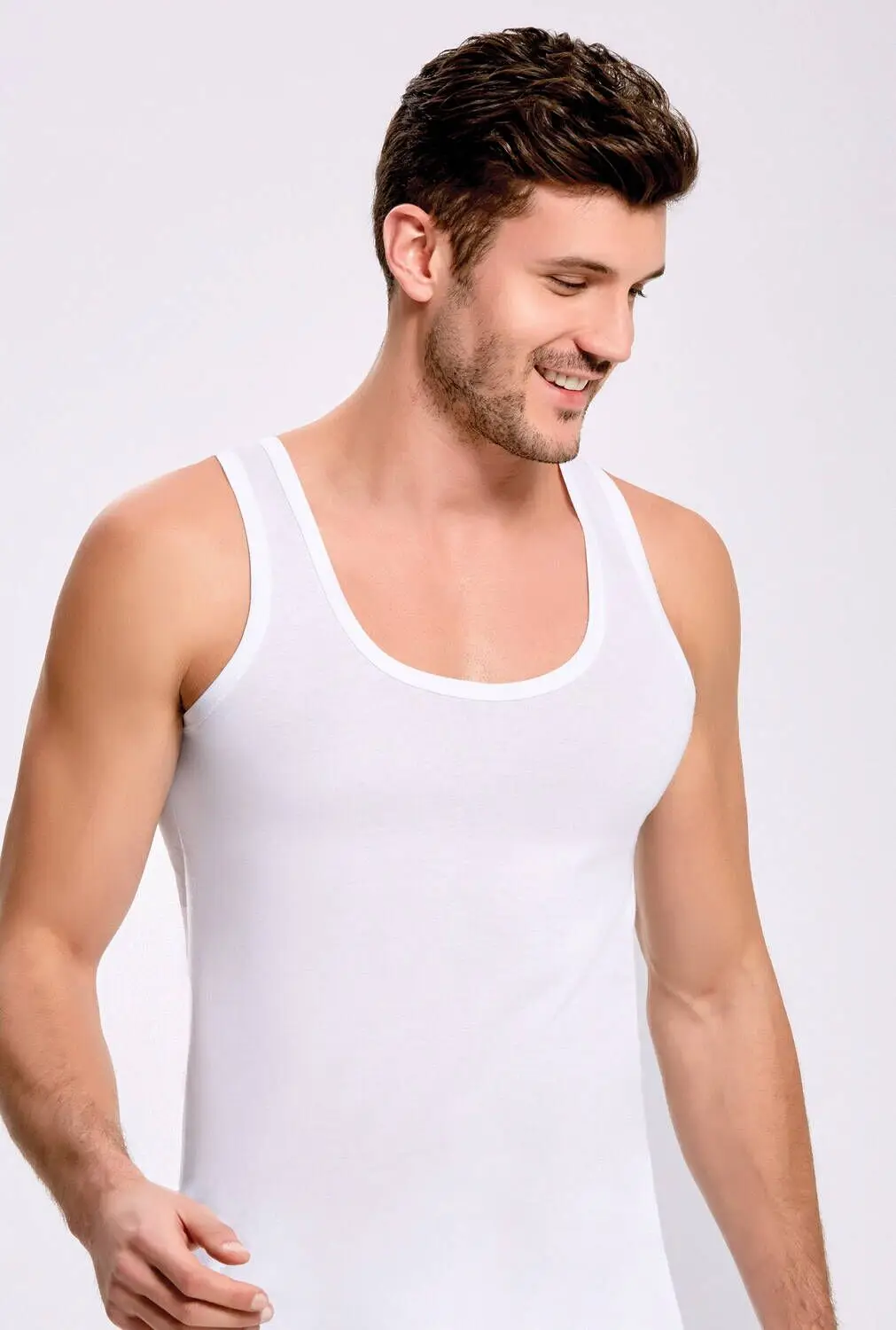 Principle of 1100 Modal White Male Undershirt 5 PCs