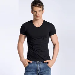 [high elastic ultra-thin] summer short sleeve T-shirt, young Korean version, thin short sleeved men's casual T-shirt