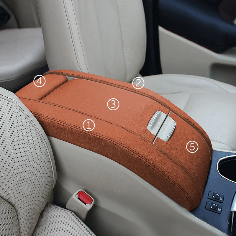 5pcs Microfiber Leather Interior Car Center Armrest Box Pad Cover Protective Trim For Toyota Highlander 2015 2016 2017 2018