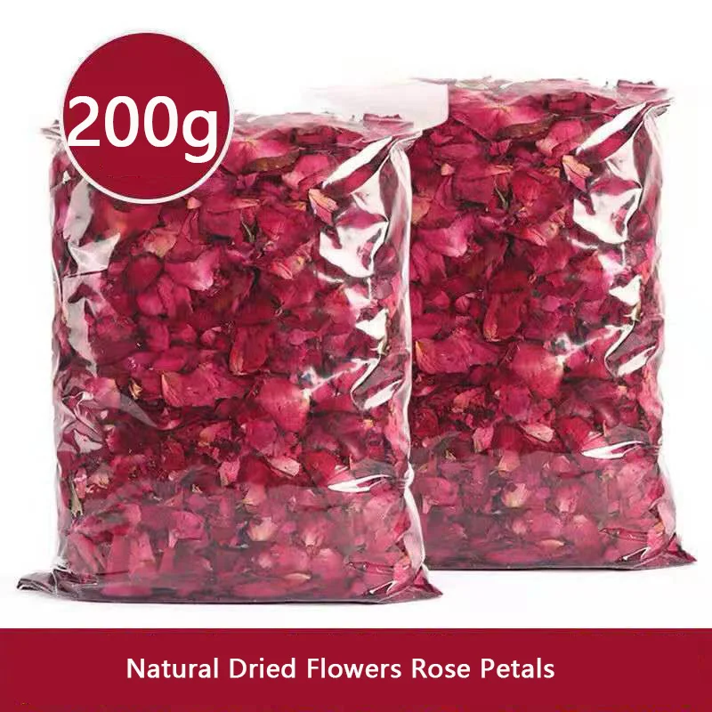 200g Natural Dried Flower Roses Petals  Preserved Rose  Birthday Cake Decoration Beauty Bathing Soaking Rozenblaadjes Wholesale