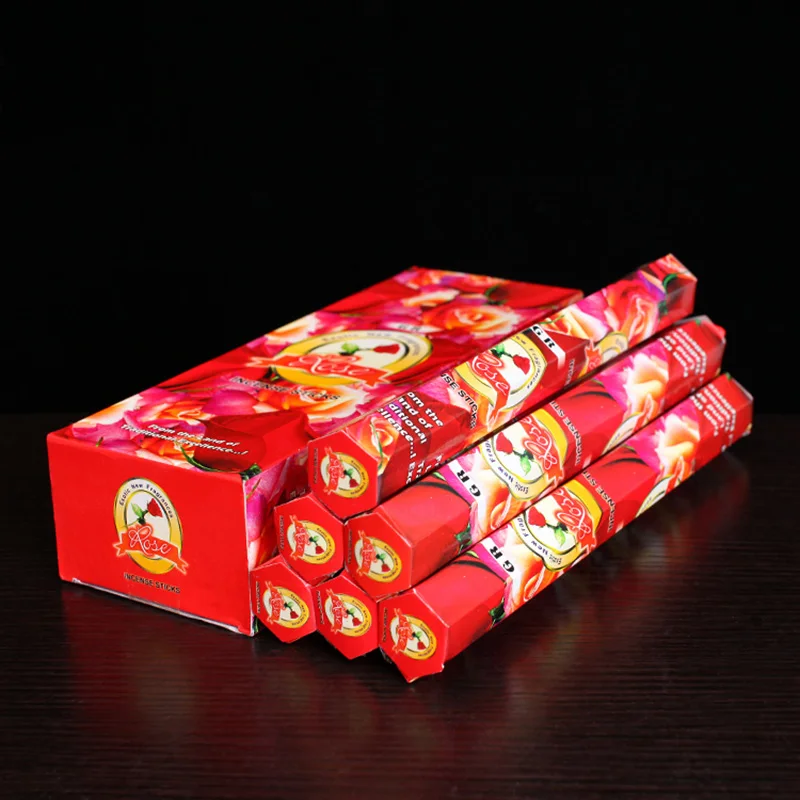 Rose Fragrant Aromatic Spice Stick Incense India Incense Aroma Incense Stick Good for Sleep Health Incense Air Clean