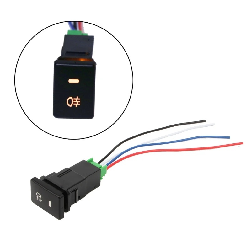 DC12V Rear Fog light Push Switch 4 Wire Button for toyota Camry Corolla