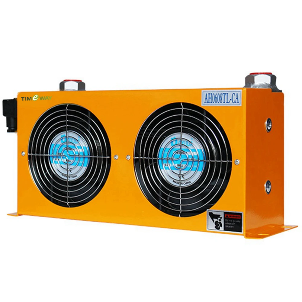 Double fans AH0608TL-CA hydraulic oil cooler for CNC machine industrial air heat exchanger