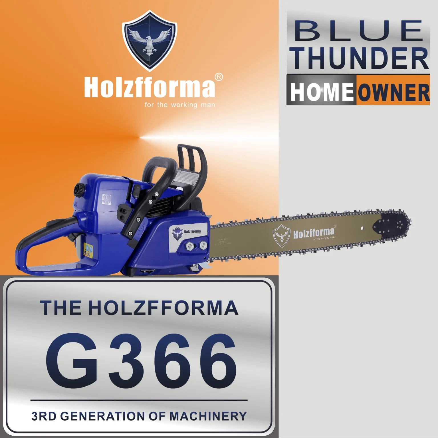 Farmertec Made 59cc Holzfforma G366 ChainSaw Power Head Only Without Guide Bar and Saw Chain Parts Are Compatible With MS361