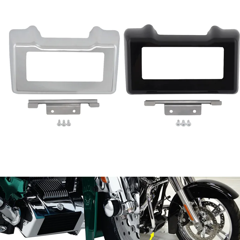 

Motocycle Black/Chrome Oil Cooler Outer Cover Kit For Harley Trike Touring Electra Street Glide Road King FLHX FLTRX FLHTCU