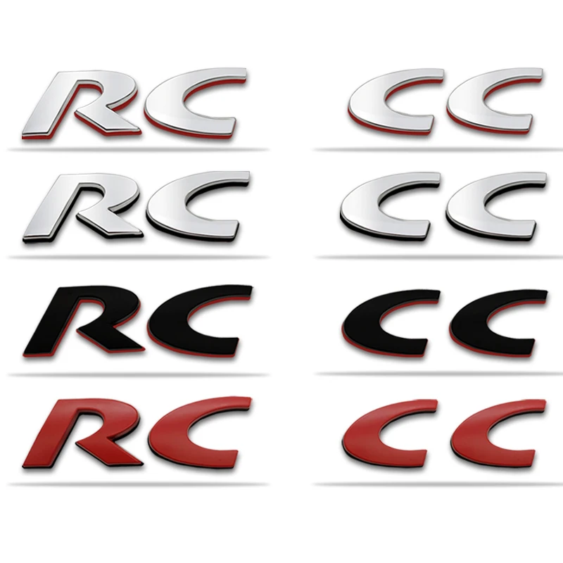 3D Car Sticker RC Logo Metal Emblem Badge Decals For CC 308 306 106 206 205 208 307 3008 207 508 2008 5008 Car Styling