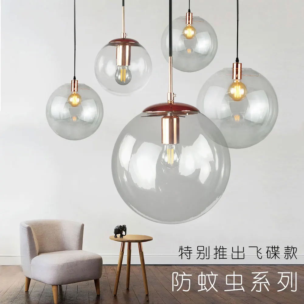 Simple LED Glass Ball Chandelier Suitable For Commercial  Decoration Hotel Hall Stairs Cafe
