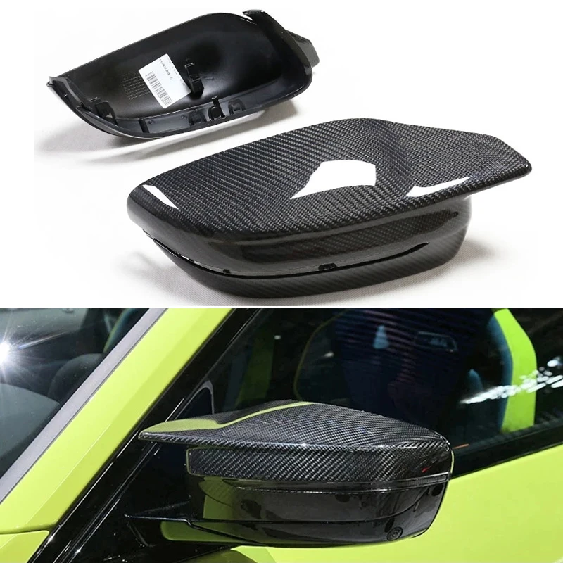 For BMW New M3 M4 G80 G82 G83 2 Pcs Replacement Carbon Fiber Rear View Side Mirror Cover Trim Auto Car Styling Accessories