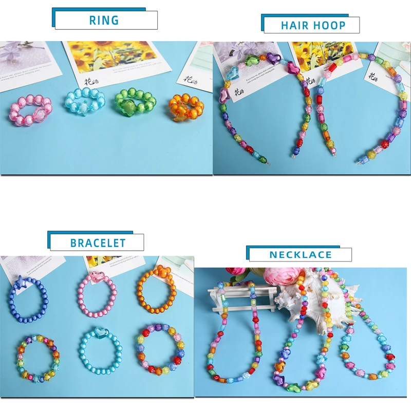 Kit for Make Bracelets Beads Toys for Children DIY 24 Grid Handmade Making Puzzles Beads for Girls Kit Girls Toys for 3 5 7 9 11