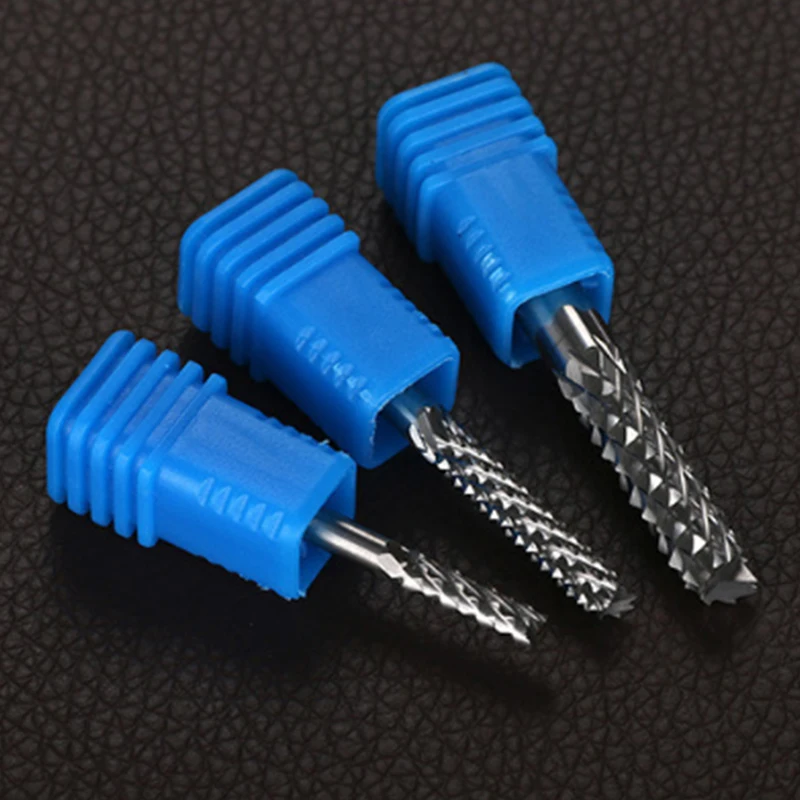 5PCS 3.175mm 1mm 2mm Solid Carbide End Mill PCB Corn Cutter CNC Machine Engraving Edge Cutter Woodworking