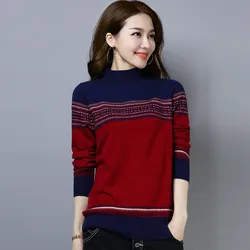 Pull à col roulé en cachemire pour femme, manches longues, décontracté, côtelé, automne, nouveau, P216