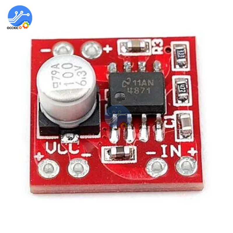 Mini LM4871 Mono Amplifier Board DC 3-5V 3W Digital Audio Small Speaker Module Low Noise Stereo for Car MP3 DIY Kit