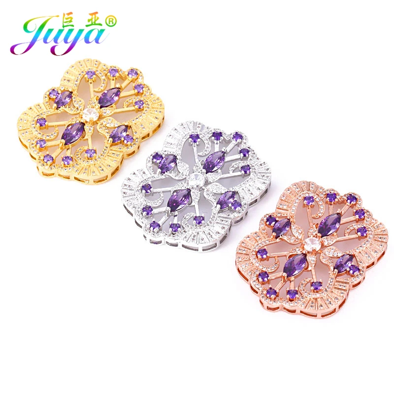 Juya DIY Women Pearls Jewelry Making Components Supplies Micro Pave Zircon Decorative Butterfly Connector Pendants Wholesale