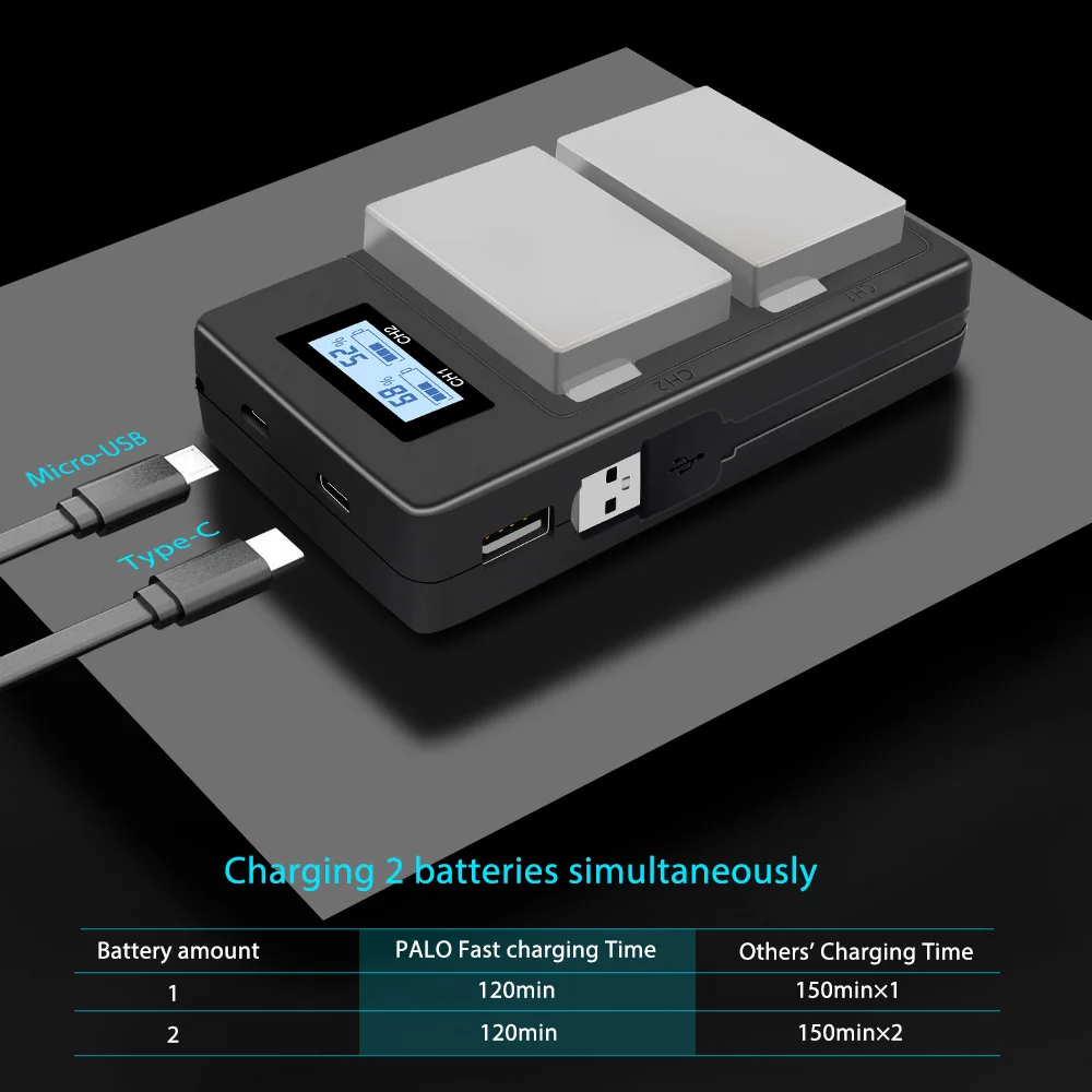 7.4V 2000mah LP-E8 LPE8 LP E8 Battery Batterie AKKU + LCD Dual Charger for Canon EOS 550D 600D 650D 700D X4 X5 X6i X7i T2i T3i